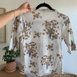 Floral mock neck top